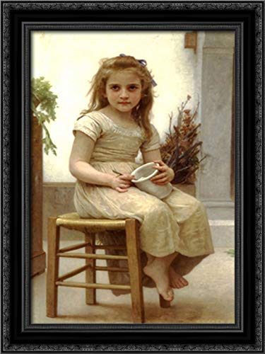 William Adolphe Bouguereau 18x24 Black Ornate Wood Framed Canvas Art - Classic Wall Decor for Living Room, Bedroom & Office