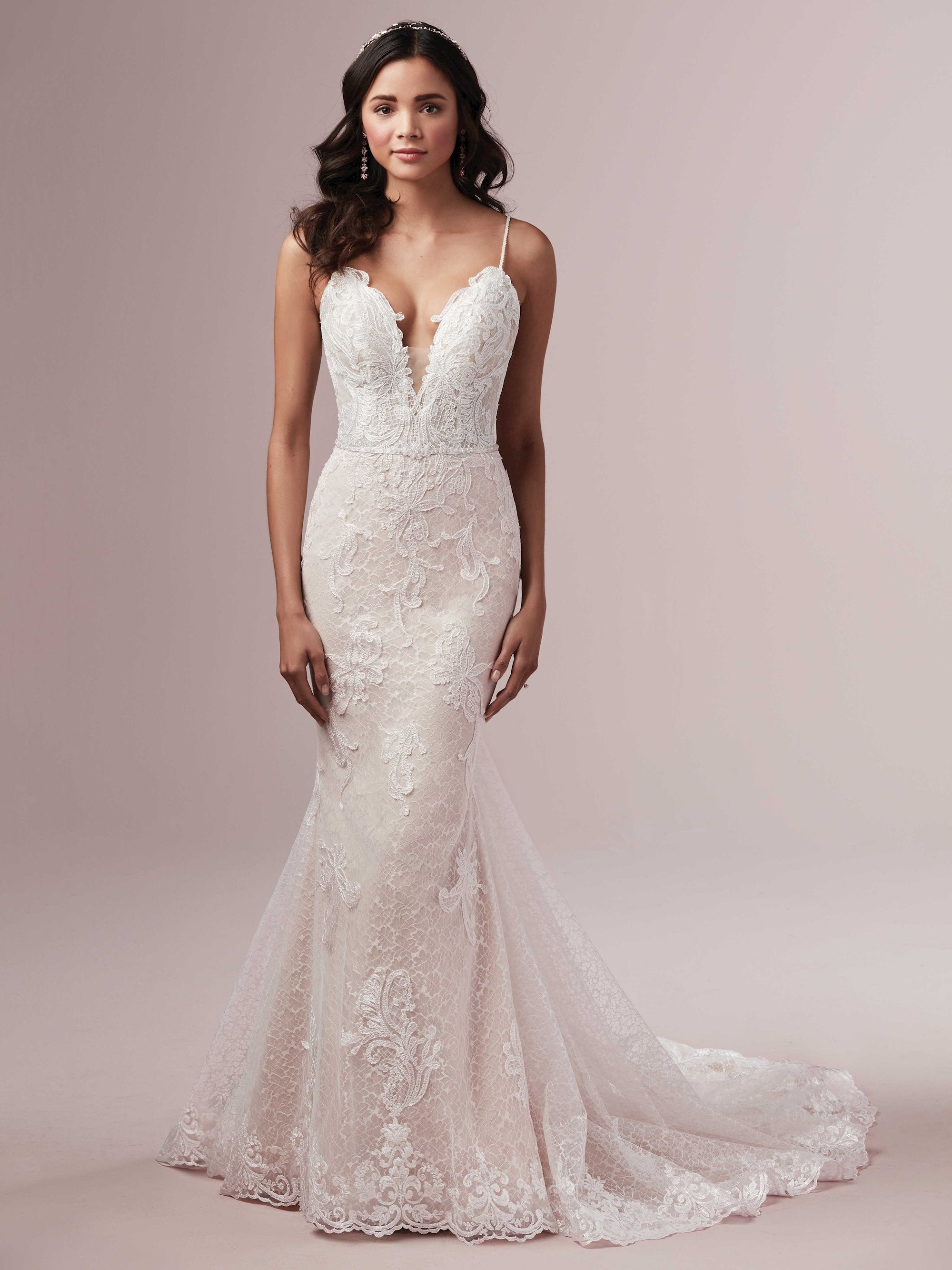 Rebecca Ingram Laurette Wedding Gown - Elegant A-Line Bridal Dress for Church Ceremony & Formal Events