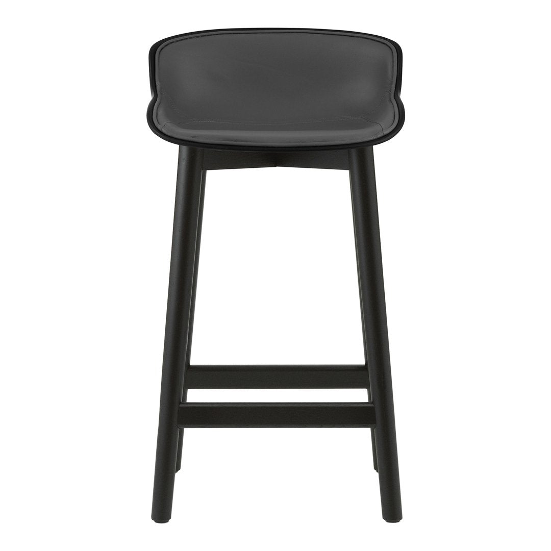 Premium Hyg Counter Stool with Front Upholstered Seat and Wood Base - Perfect for Kitchen Islands, Bars & Breakfast Nooks
