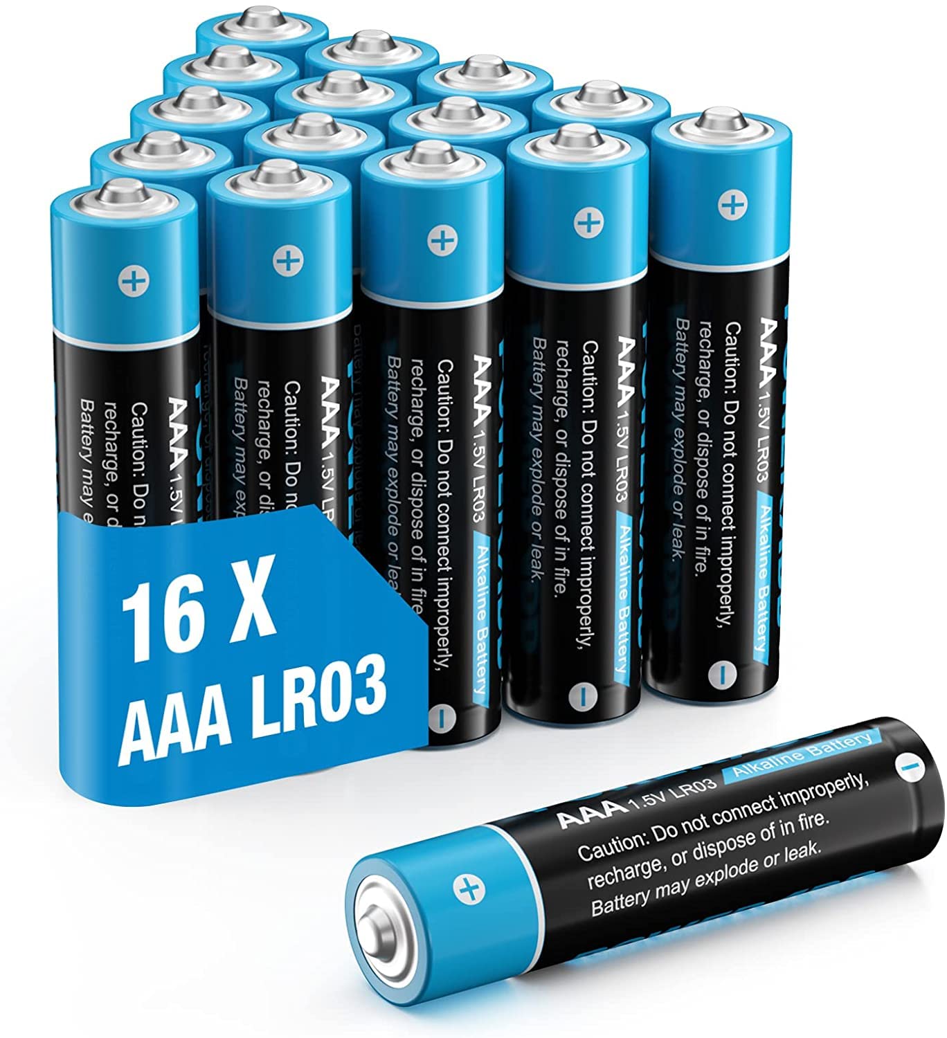 CHANGBAISHAN 16-Pack AAA Alkaline Batteries - High Capacity, Long-Lasting Power for Remote Controls, Toys, Flashlights & Electronics (Non-Rechargeable) - Ideal for Home, Office & Emergency Use