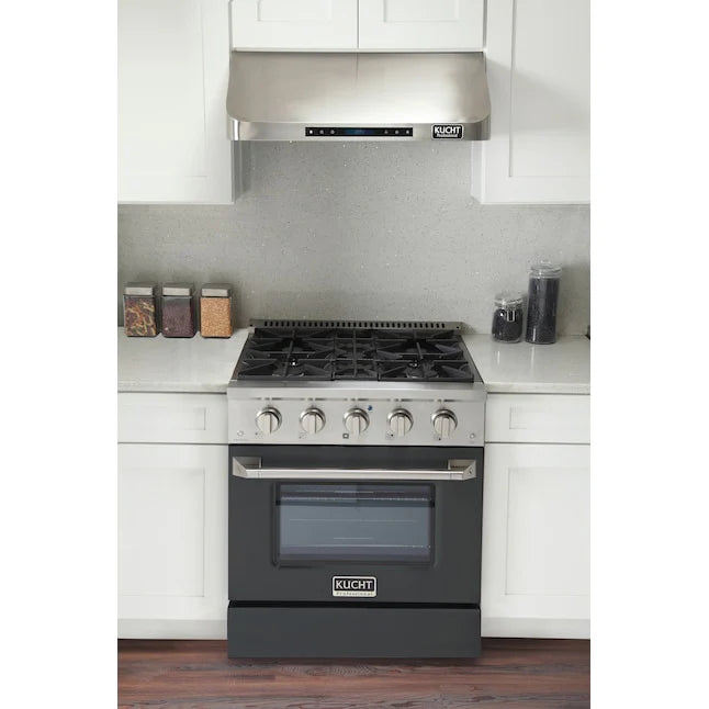 Kucht 30-Inch Professional Dual Fuel Range - KDF302/LP GR - Gas & Electric Stove for Home Chefs & Commercial Kitchens