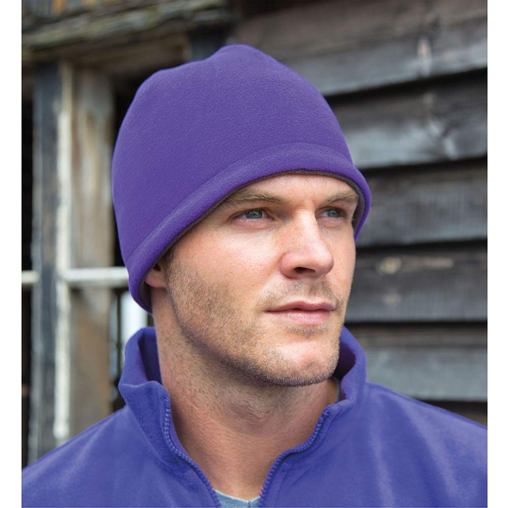 Unisex Reversible Fleece Skull Hat for Men & Women - Warm Winter Beanie for Cold Weather - Perfect for Skiing, Snowboarding & Outdoor Activities