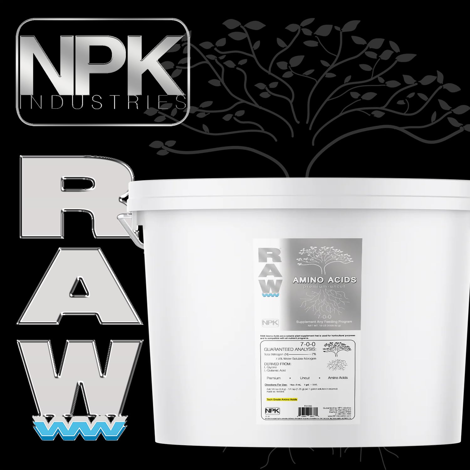 Premium RAW Amino Acids – Organic Plant Nutrient Supplement for Hydroponics, Soil & Foliar Feeding – Boost Growth & Yield