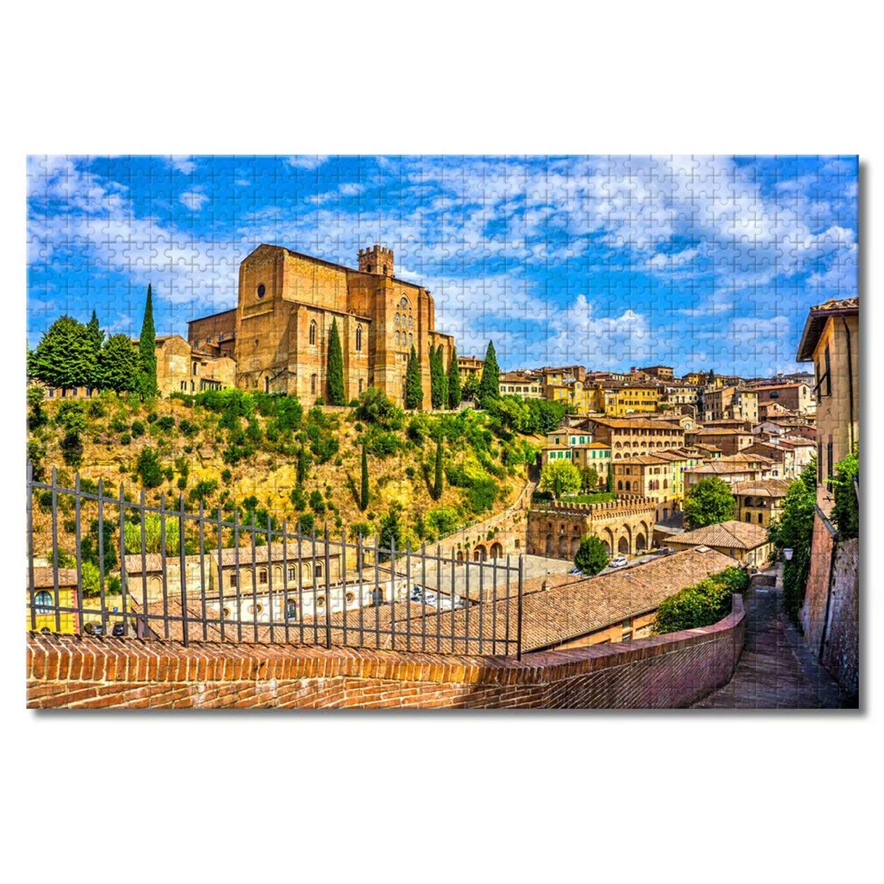 1000-Piece Italy Siena Tuscany Church Wooden Jigsaw Puzzle for Adults & Kids - Perfect for Family Game Night, Home Decor, and Travel Souvenir Gifts