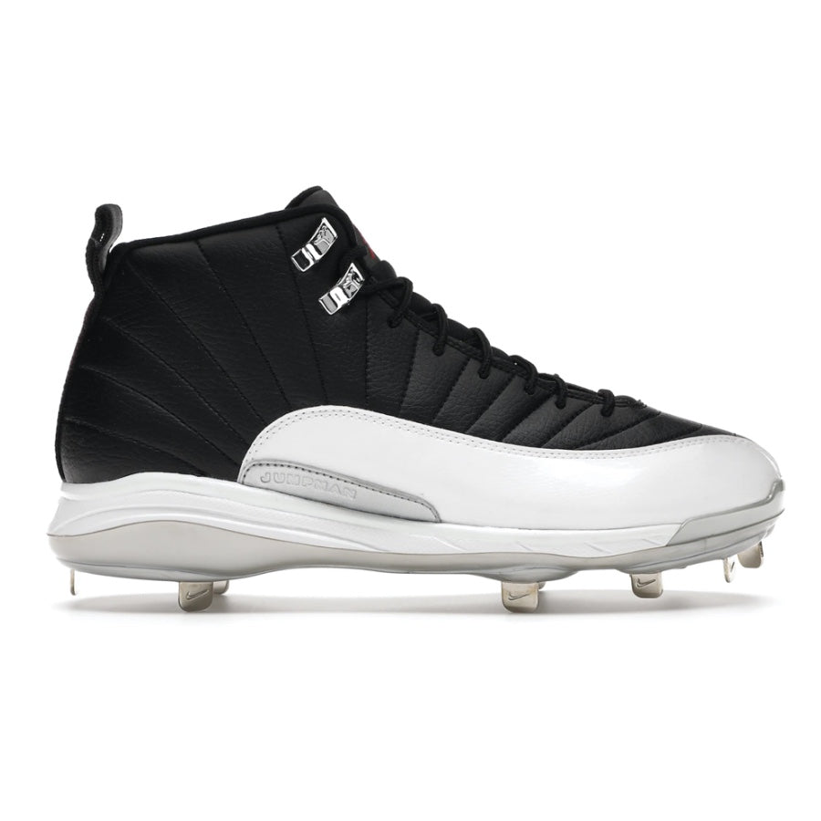 Air Jordan 12 Retro Playoffs Basketball Shoes - Black/Gym Red/White/Metallic Silver for Men | High-Top Sneakers with Metal Cleat Design | Perfect for Basketball Games, Streetwear & Sneaker Collection