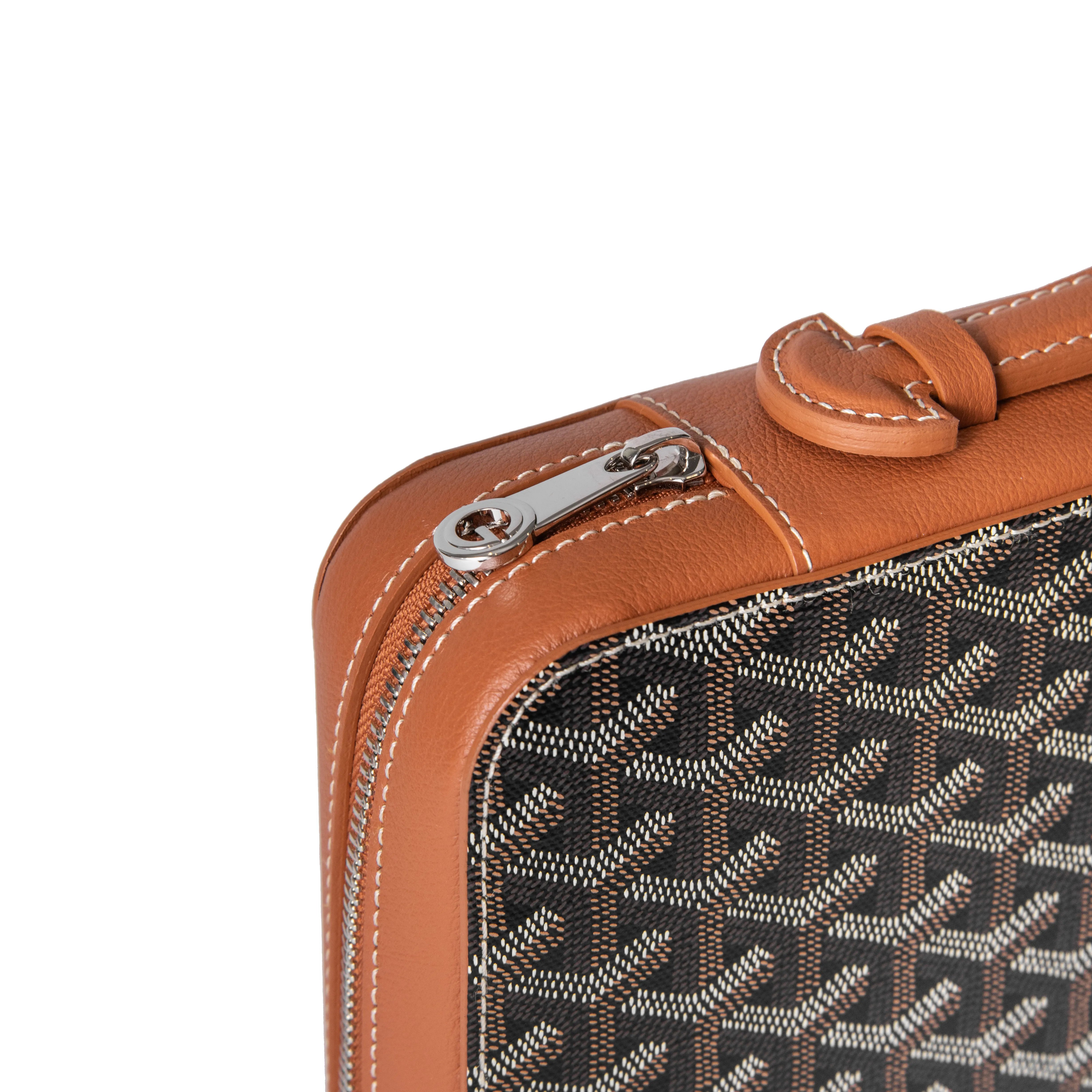 Goyard Compagnon Universel A4 Black Tan Leather Tote Bag - Stylish & Durable for Work, Travel & Everyday Use