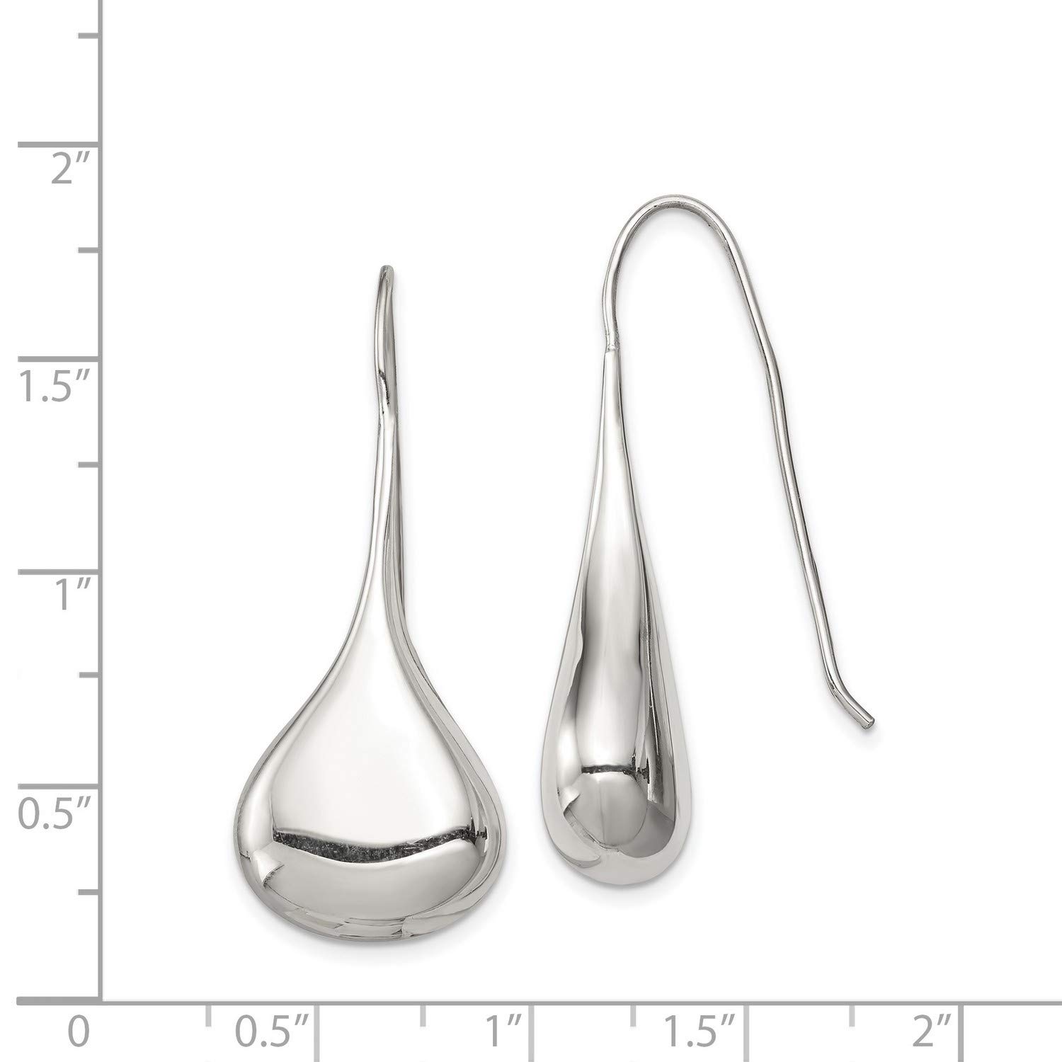 Elegant Sterling Silver French Wire Dangle Earrings 43x12mm - Perfect for Weddings, Parties & Special Occasions