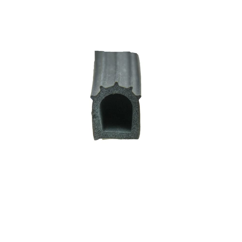AP Products 018-023-PT Black Ribbed D-Seal with PSA Adhesive (White Tape) - 1