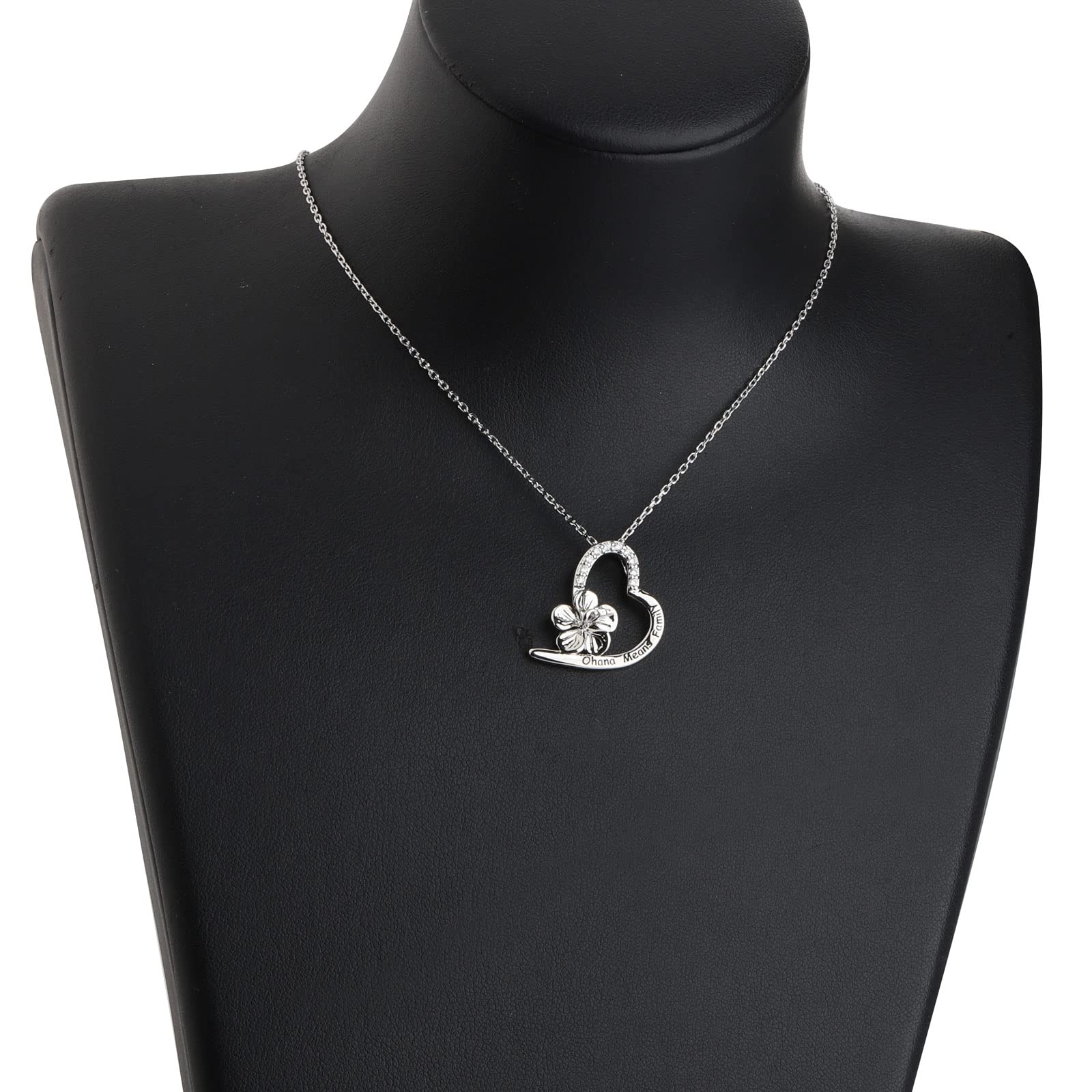 FOTAP Ohana Family Hawaiian Flower Necklace - Tropical Floral Jewelry Gift for Women, Best Friend, Reunion & Vacation - Perfect for Luau Parties, Beach Weddings & Hawaiian Themed Events
