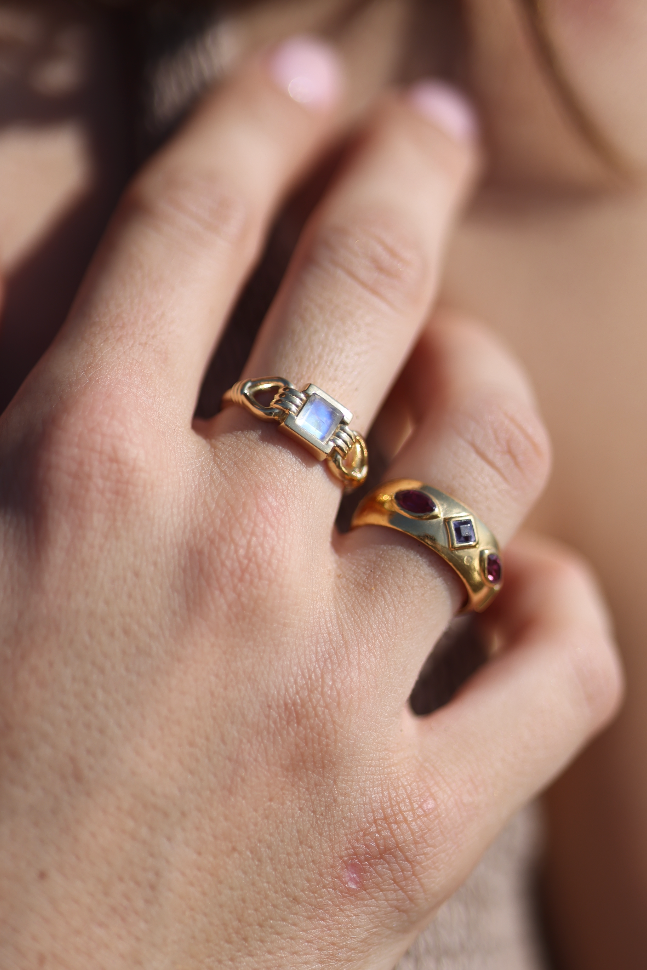 Freya Moonstone Silver Ring for Women - Elegant Sterling Silver Jewelry for Everyday Wear & Special Occasions