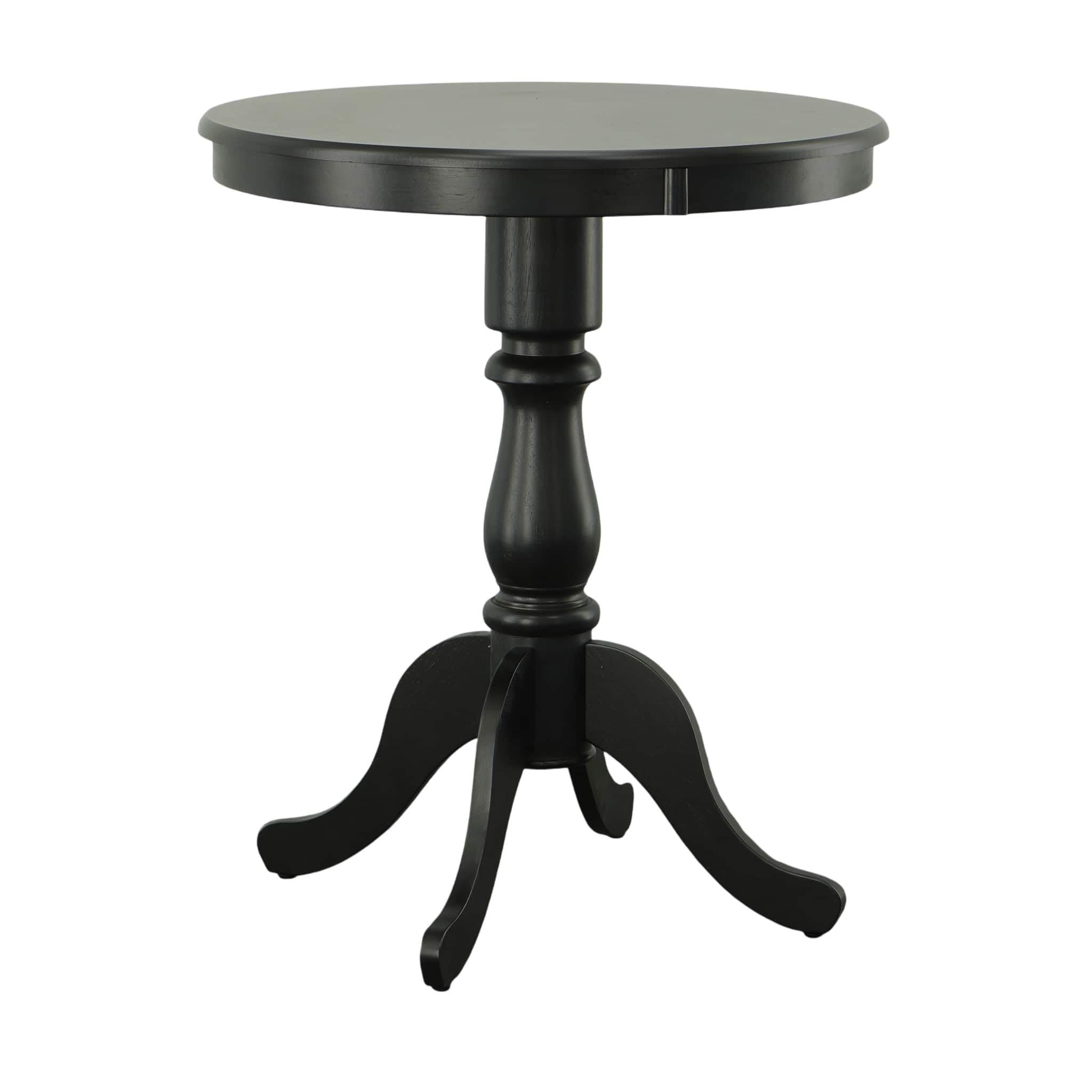 Carolina Chair and Table Hamilton 30-Inch Round Pedestal Bar Table in Antique Black - Perfect for Kitchen Islands, Home Bars, and Dining Room Decor