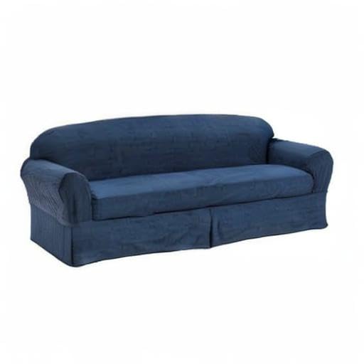 Indigo Denim 2-Piece Sofa Slipcover - Stretchable Furniture Protector for Couches & Loveseats | Perfect for Living Room, Family Room & Home Decor