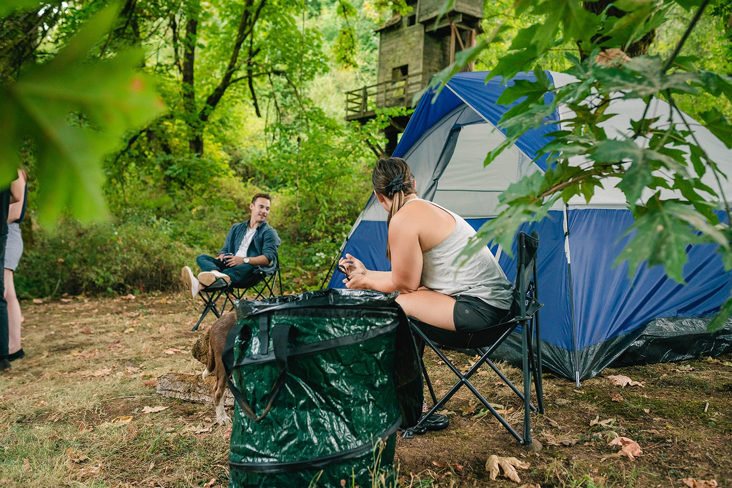 Stansport Collapsible Campsite Carry-All & Trash Can - Portable Outdoor Gear for Camping, Picnics, Hiking & Beach Trips