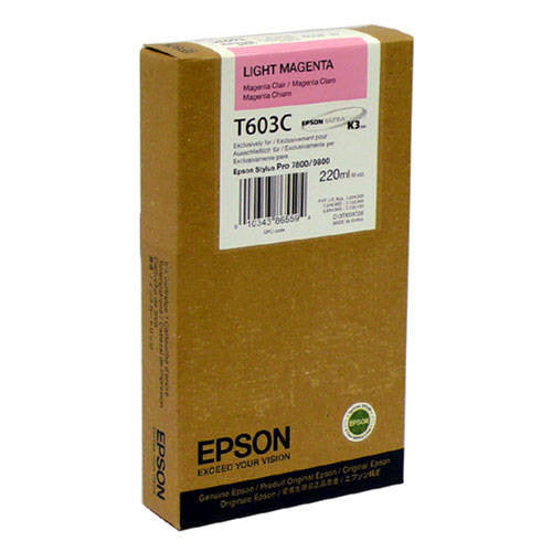 Epson T603C00 7800/9800 Light Magenta Ink Cartridge - 220ml High-Quality Printer Ink for Professional Printing & Photo Projects