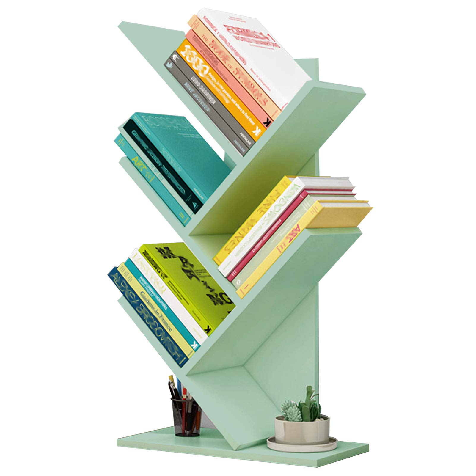 Tree-Shaped Desktop Bookshelf Organizer - Stylish Bookcase for Books, Magazines & CDs Storage - Perfect for Bedroom, Living Room & Office Workspace Decor