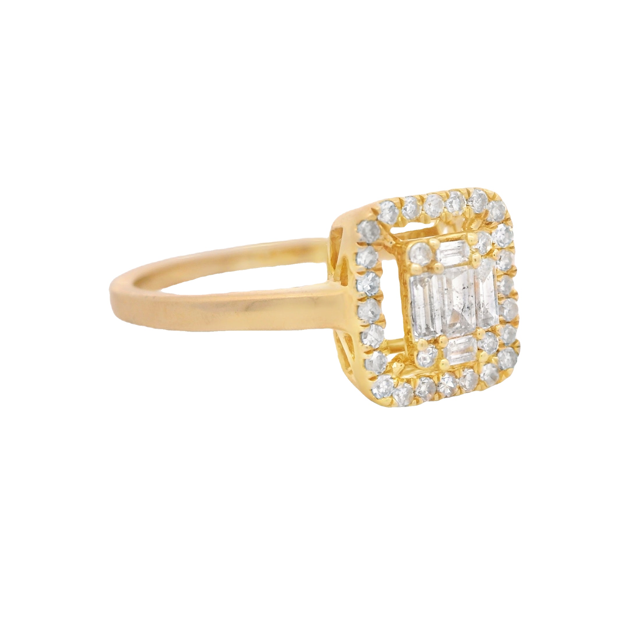 14K Gold Square Diamond Ring for Women - Elegant & Timeless Jewelry for Engagement, Wedding, Anniversary & Special Occasions