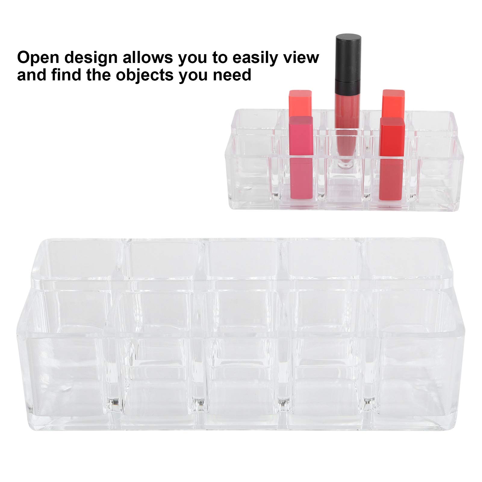 10-Slot Acrylic Lipstick Organizer & Makeup Display Stand - Lipstick Holder Case for Lipgloss, Cosmetics Storage - Perfect for Vanity, Bathroom & Travel Makeup Organization