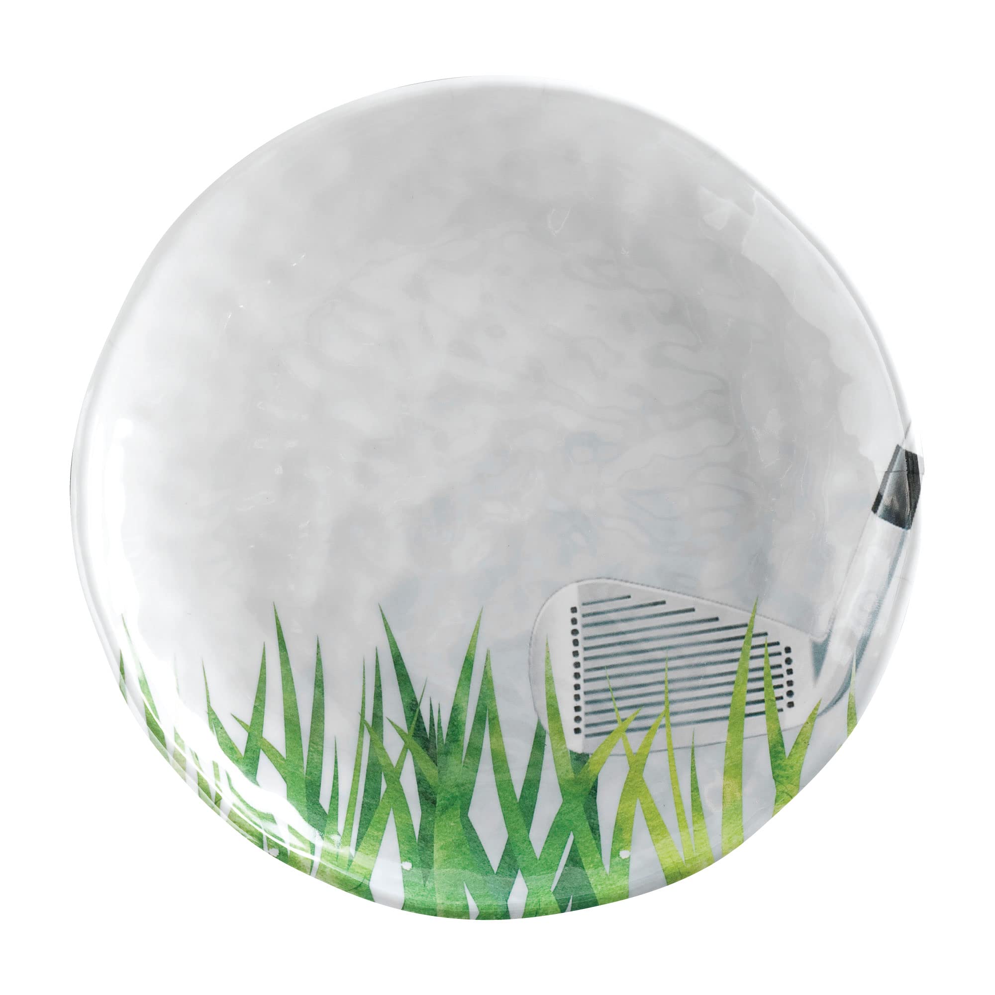 UPware 6-Inch Melamine Golf Club Round Dessert Plates - Set of 4 White Small Serving Plates for Appetizers, Snacks, Side Dishes - Perfect for Golf Parties, Picnics, and Outdoor Dining