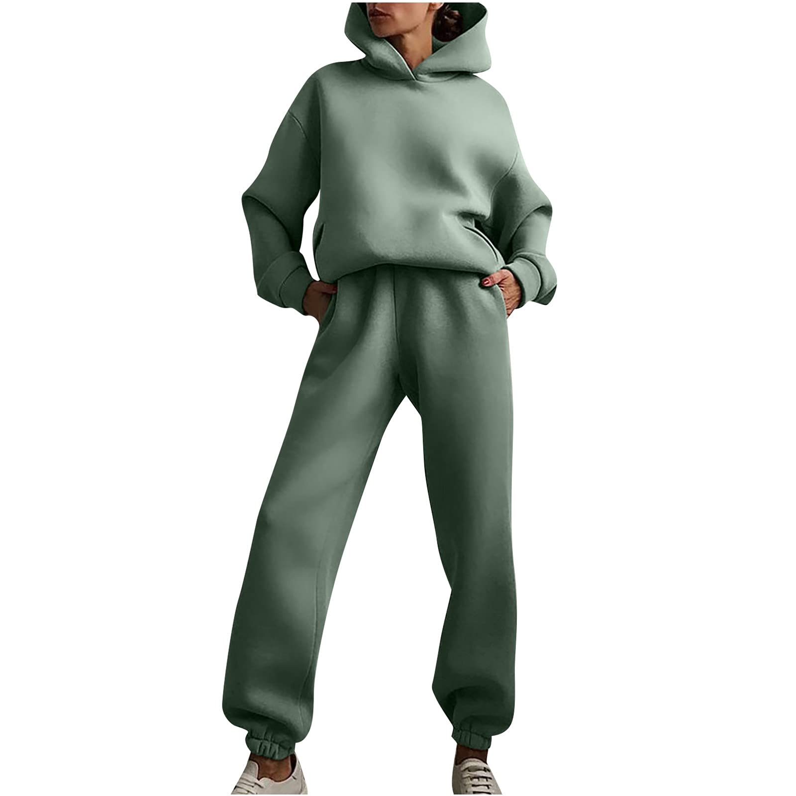 APIVOE Women's Two Piece Outfits - Long Sleeve Hoodie & Sweatpants Set for Fall | Casual Lounge Wear, Jogging Suit for Home, Gym & Outdoor Activities