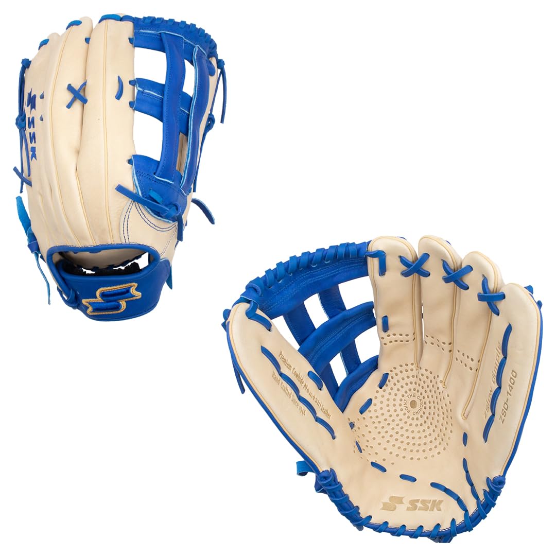SSK ZSLOW DIMPLE Slowpitch Softball Glove – Game Ready Baseball Mitt for Men & Women – 12.5” to 14” Sizes – Right & Left Hand Throw – Perfect for Recreational Leagues & Practice Sessions