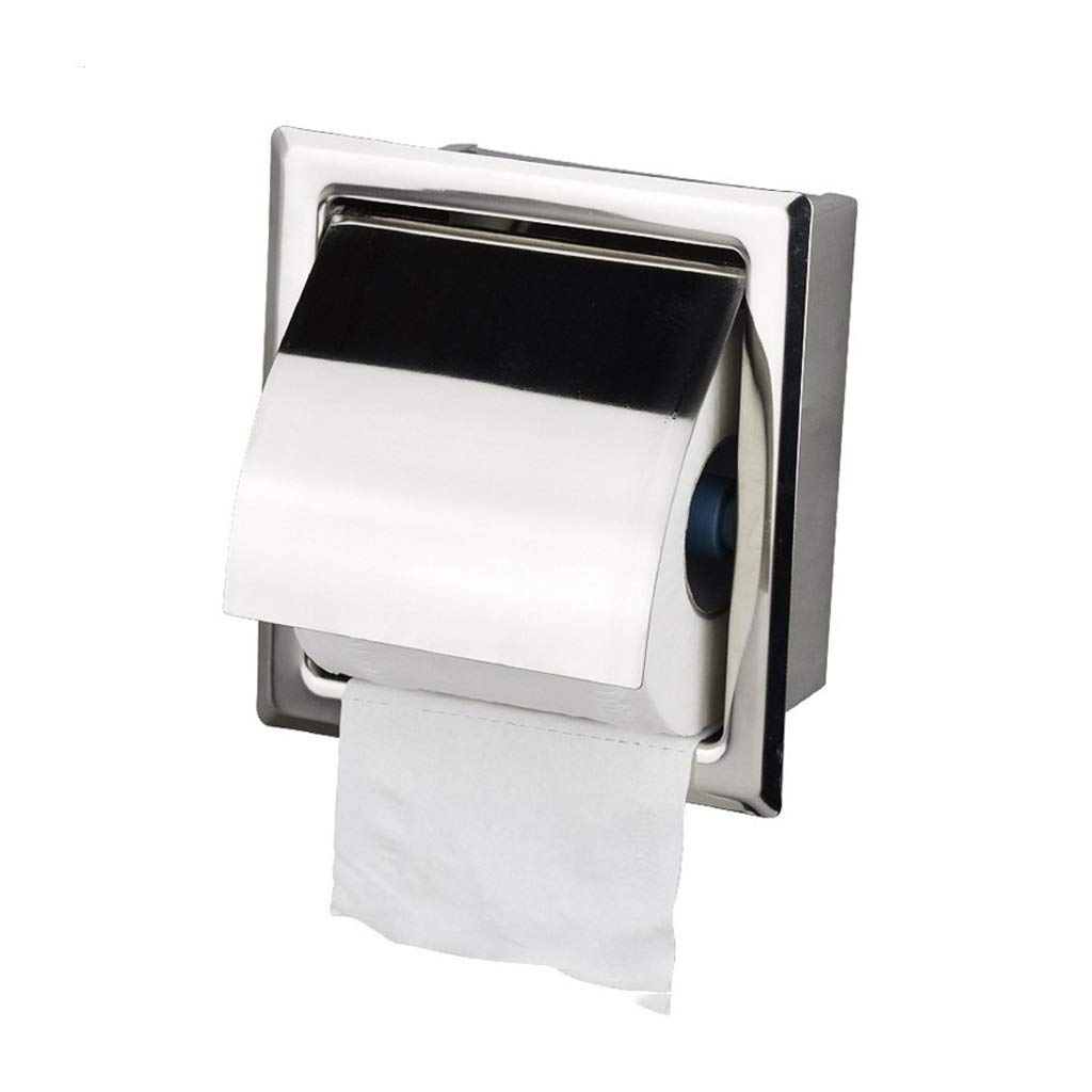 Stainless Steel Toilet Paper Holder - Polished Chrome Wall Mounted Bathroom Tissue Roll Dispenser - Waterproof & Rustproof - Perfect for Bathroom, Kitchen, RV & Office Use
