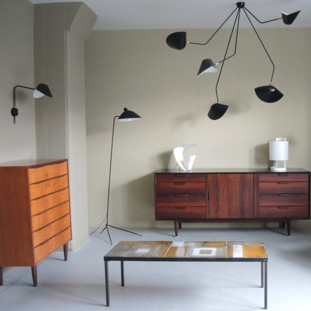 Serge Mouille Modern Ceiling Lamp - Mid-Century Design, Adjustable Arm Lighting for Living Room, Bedroom & Dining Room - Stylish Home Decor & Functional Ambient Light