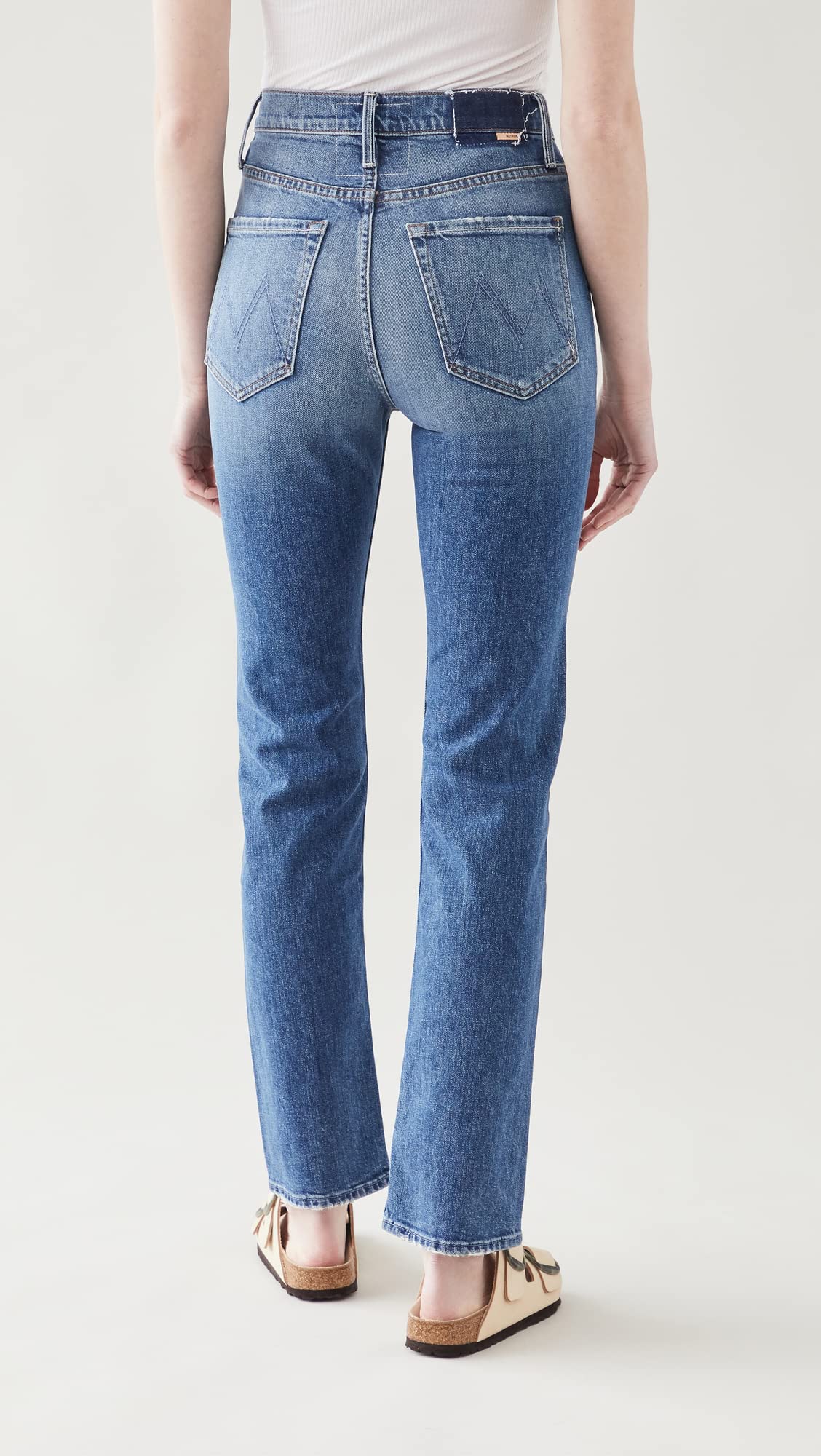 MOTHER Women's High Waist Distressed Crop Jeans - Trendy Ripped Denim Pants for Casual Wear & Street Style Outfits
