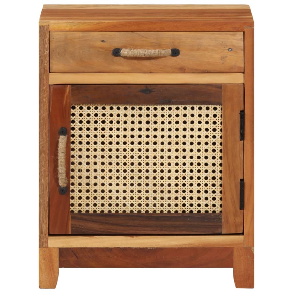 Solid Reclaimed Wood Nightstand with Storage Drawer - 15.7