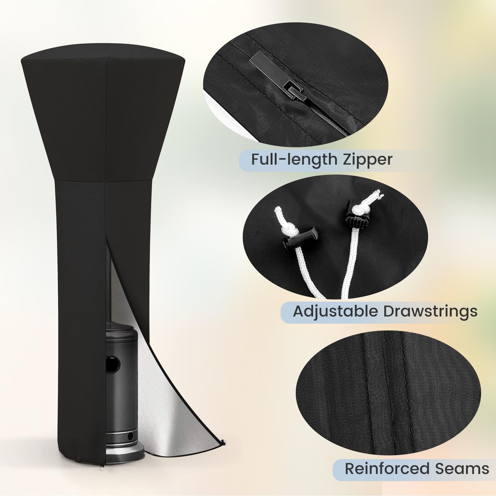Tangkula 48000 BTU Outdoor Propane Patio Heater with Wheels & Cover - 87
