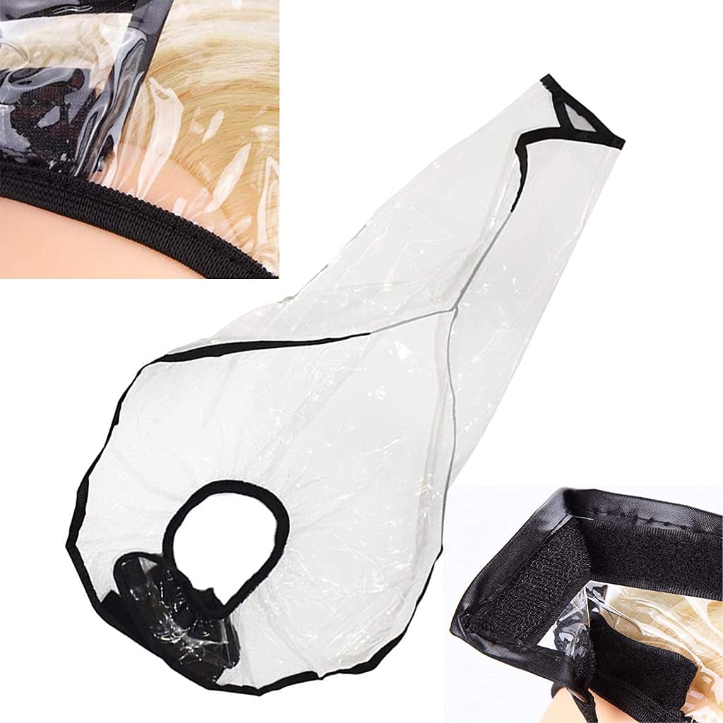 HZFLY 2 Pack Hair Washing Funnel and Apron Set for Upright Hair Washing - Clear Waterproof Hair Dye Cape for Salon & Home Use - Elderly & Disabled Care - Perfect for Bedridden Patients & Shower Chairs