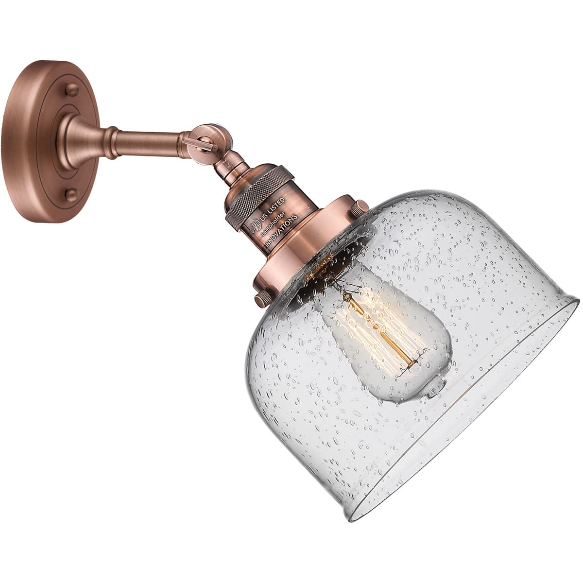 Innovations INNO203-AC-G74-LED Modern Copper LED Wall Sconce Light Fixture - Energy Efficient Indoor/Outdoor Lighting for Bedroom, Hallway, Patio & Porch