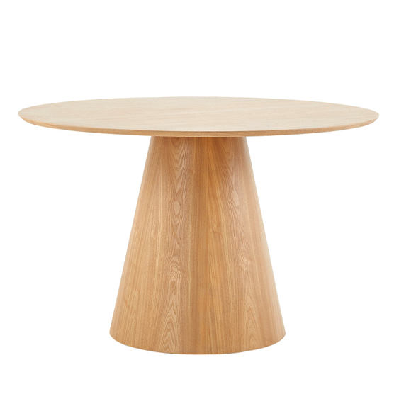 **120cm Round Wooden Dining Table - Natural Finish - Perfect for Kitchen, Dining Room & Small Spaces**