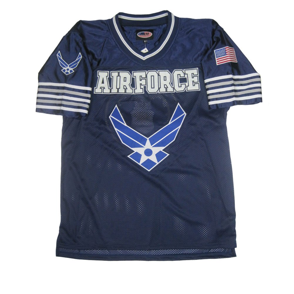 JWM Men's US Air Force Football Jersey - Breathable Sports Shirt for Football Fans & Military Supporters - Perfect for Game Day, Tailgating & Military Appreciation Events