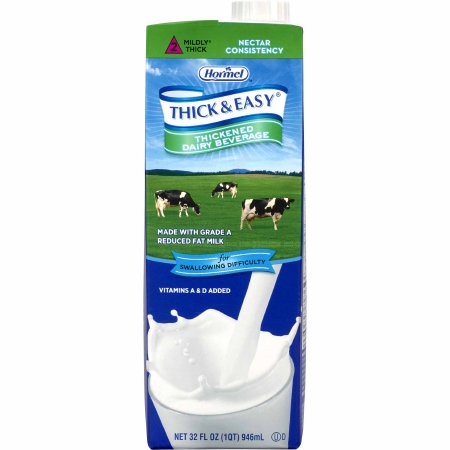 Thickened Beverage Thick & Easy® Dairy 32 oz. Carton - Milk Flavor Liquid for Dysphagia, IDDSI Level 2 Mildly Thick (73625) - Perfect for Easy Swallowing at Home or Healthcare Facilities