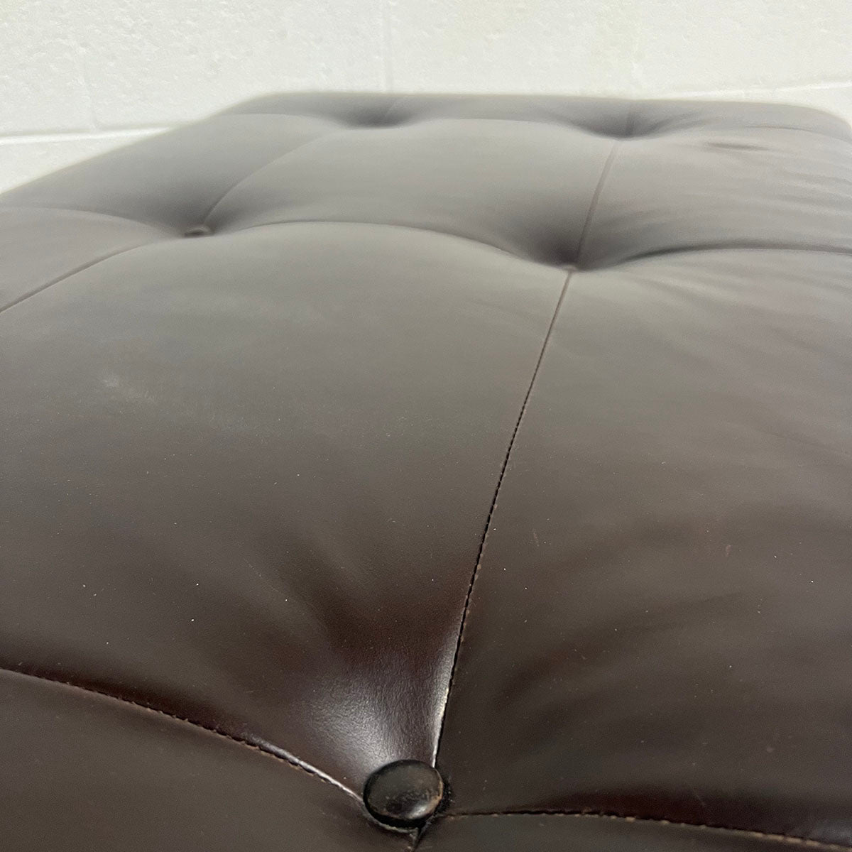 Pottery Barn Genuine Leather Ottoman - Stylish & Durable Footrest, Storage Bench for Living Room, Bedroom & Office