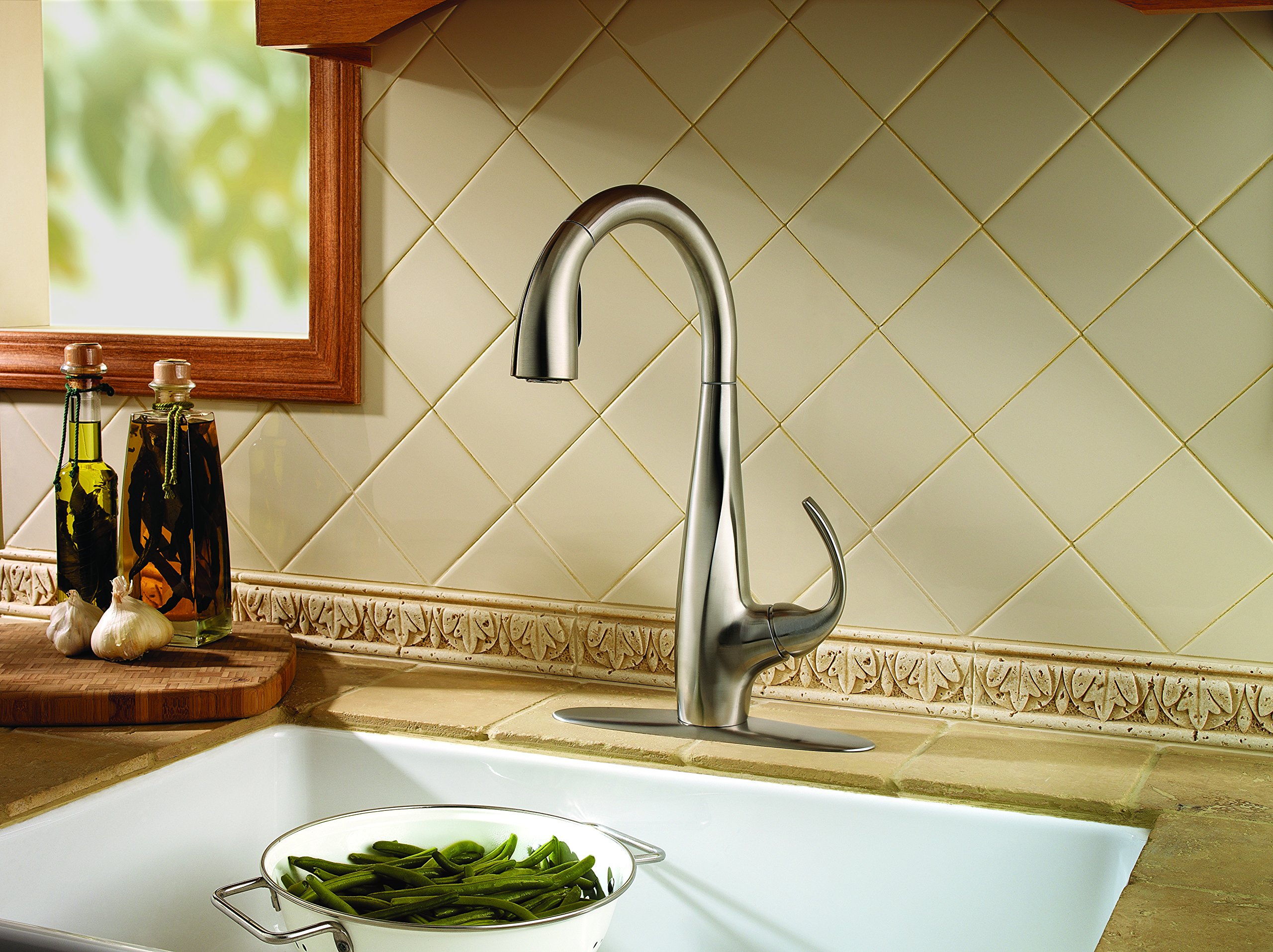 Pfister LF5297ANS Stainless Steel Kitchen Faucet with 1.8 GPM Flow Rate - Perfect for Modern Home Kitchens & DIY Installations