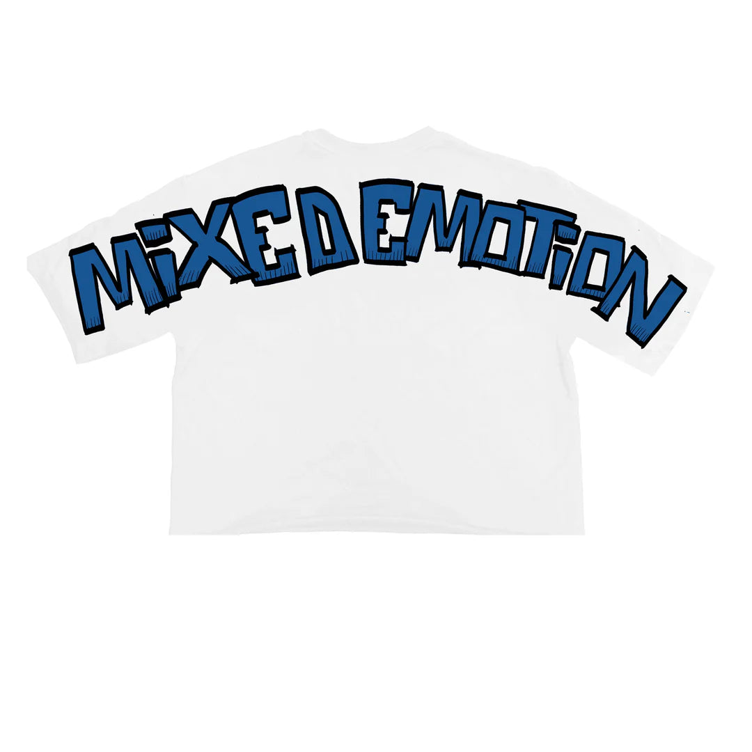 Mixed Emotion Blue Monster Cropped Tee - Trendy Streetwear Top for Casual Outfits & Music Festivals