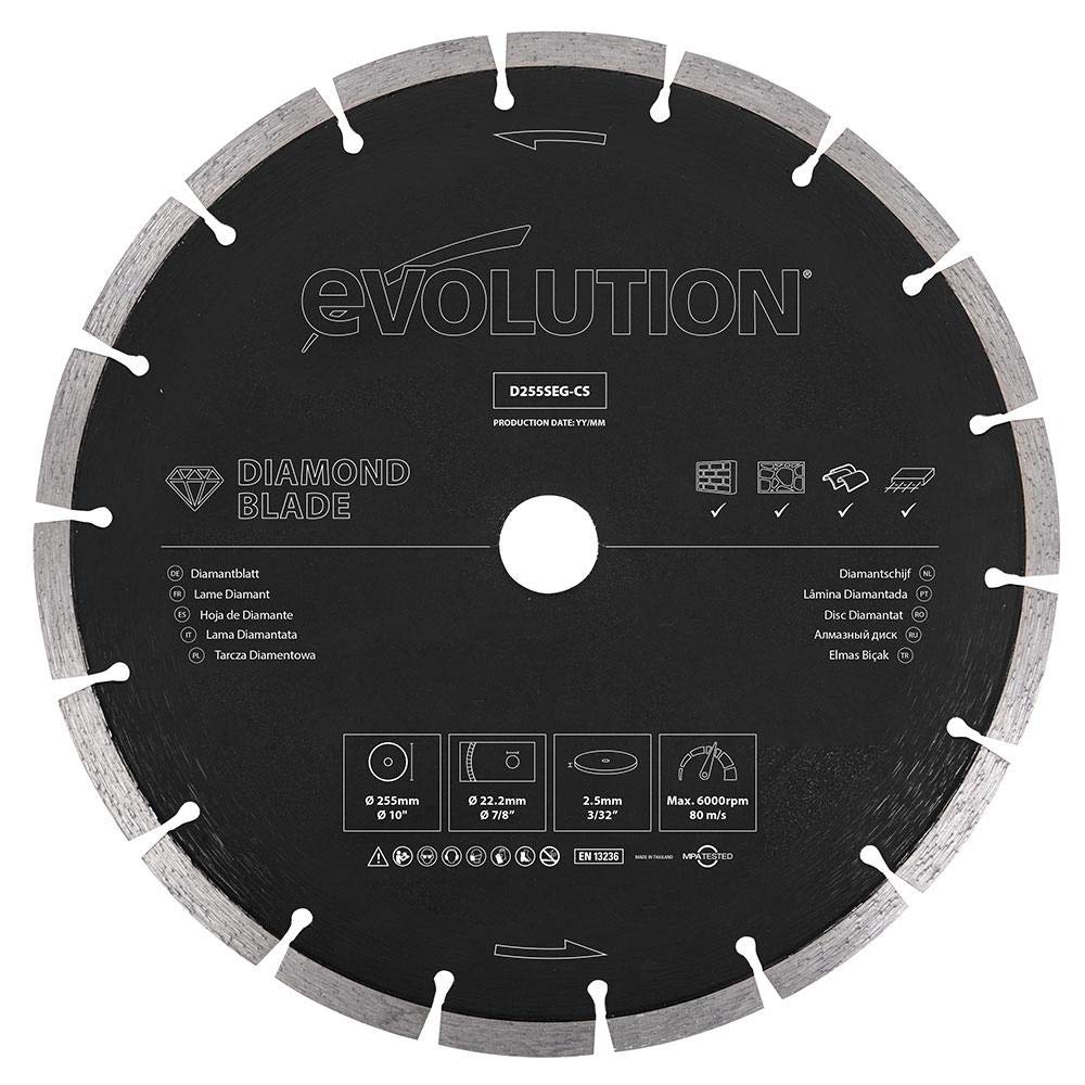 10 Inch Diamond Blade with Segmented Edge - 7/8 Inch Arbor for Cutting Concrete, Stone & Brick - Heavy Duty Construction & Masonry Tool for Professional Contractors & DIY Projects