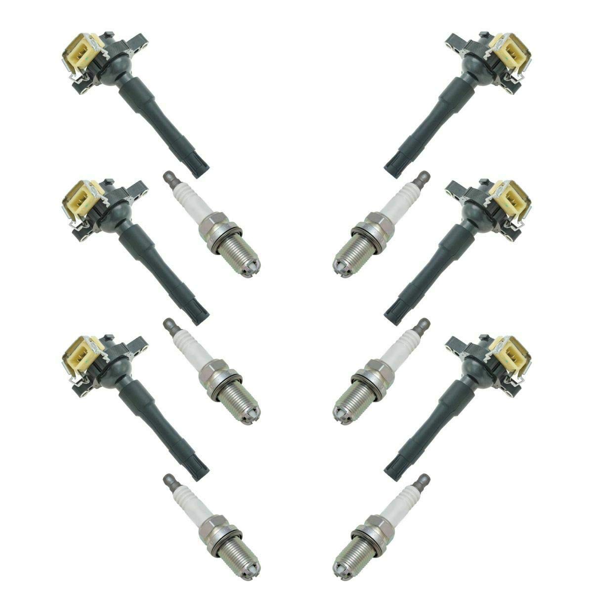 NGK Spark Plug & Engine Ignition Coil Kit - 12 Piece Set Compatible with BMW 3/5/7 Series, X3/X5 (2006-2022) - High Performance Replacement Parts for Smoother Acceleration & Fuel Efficiency - Perfect for DIY Auto Repair & Maintenance