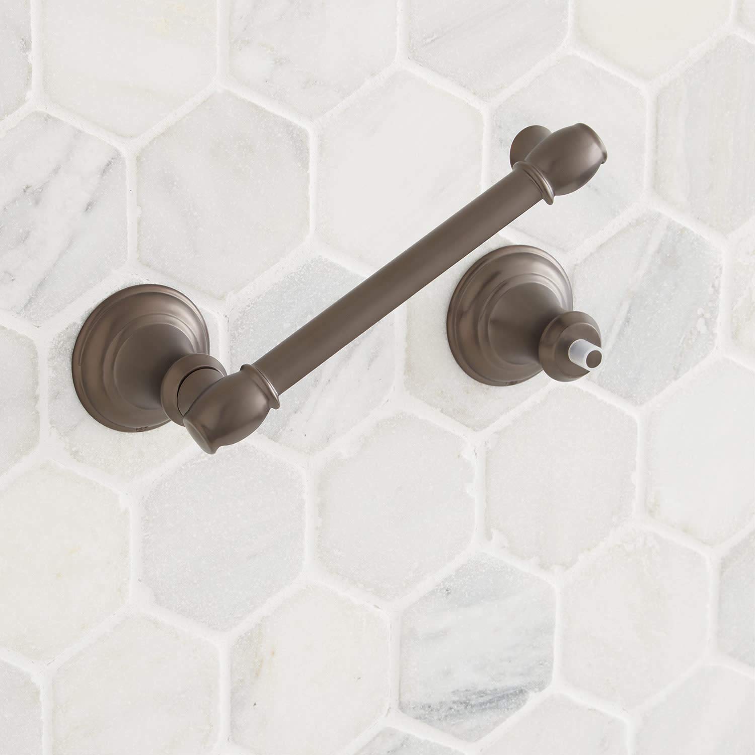 Signature Hardware 446910 Beasley Double Post Toilet Paper Holder - Chrome Finish - Bathroom Tissue Roll Stand for Modern & Traditional Bathrooms