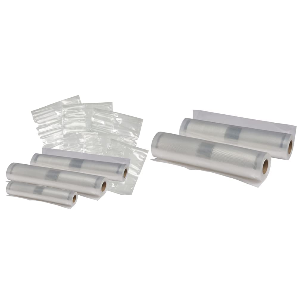 Premium Nesco Vacuum Sealer Bags Variety Pack with Replacement Rolls - 50 Count, BPA Free, Heavy Duty Food Storage for Sous Vide, Meal Prep & Freezer Organization