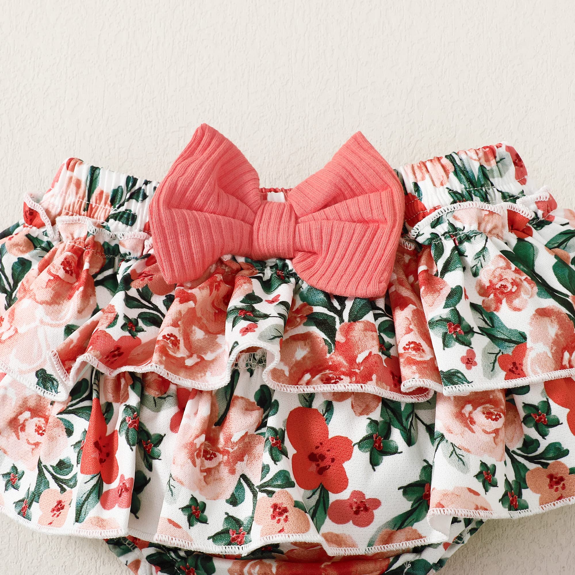 Mioglrie Newborn Baby Girl Clothes Set - Floral Romper & Shorts Outfit for Summer | Cute Infant Toddler Outfits for Playtime, Photo Shoots & Daily Wear