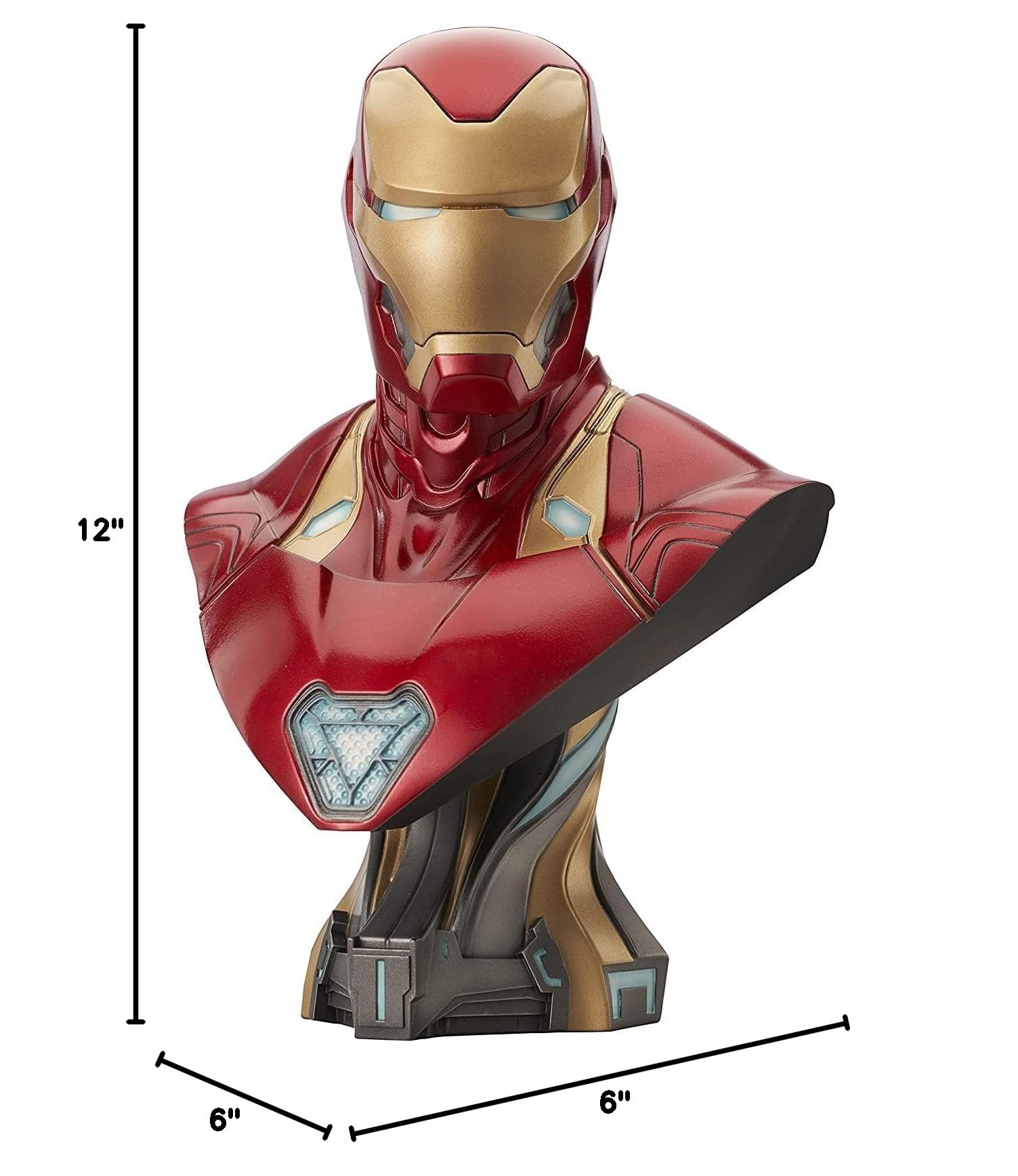 Marvel Avengers Endgame Iron Man Mk50 1:2 Scale 3D Bust - Diamond Select Toys Collectible Figure for Display & Superhero Fans