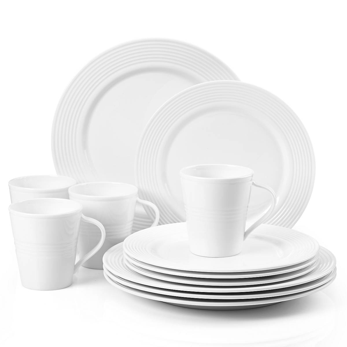 12-Piece Tin Can Alley Seven Degree Dinnerware Set - Elegant and Durable Tableware for Everyday Meals, Dinner Parties, and Special Occasions