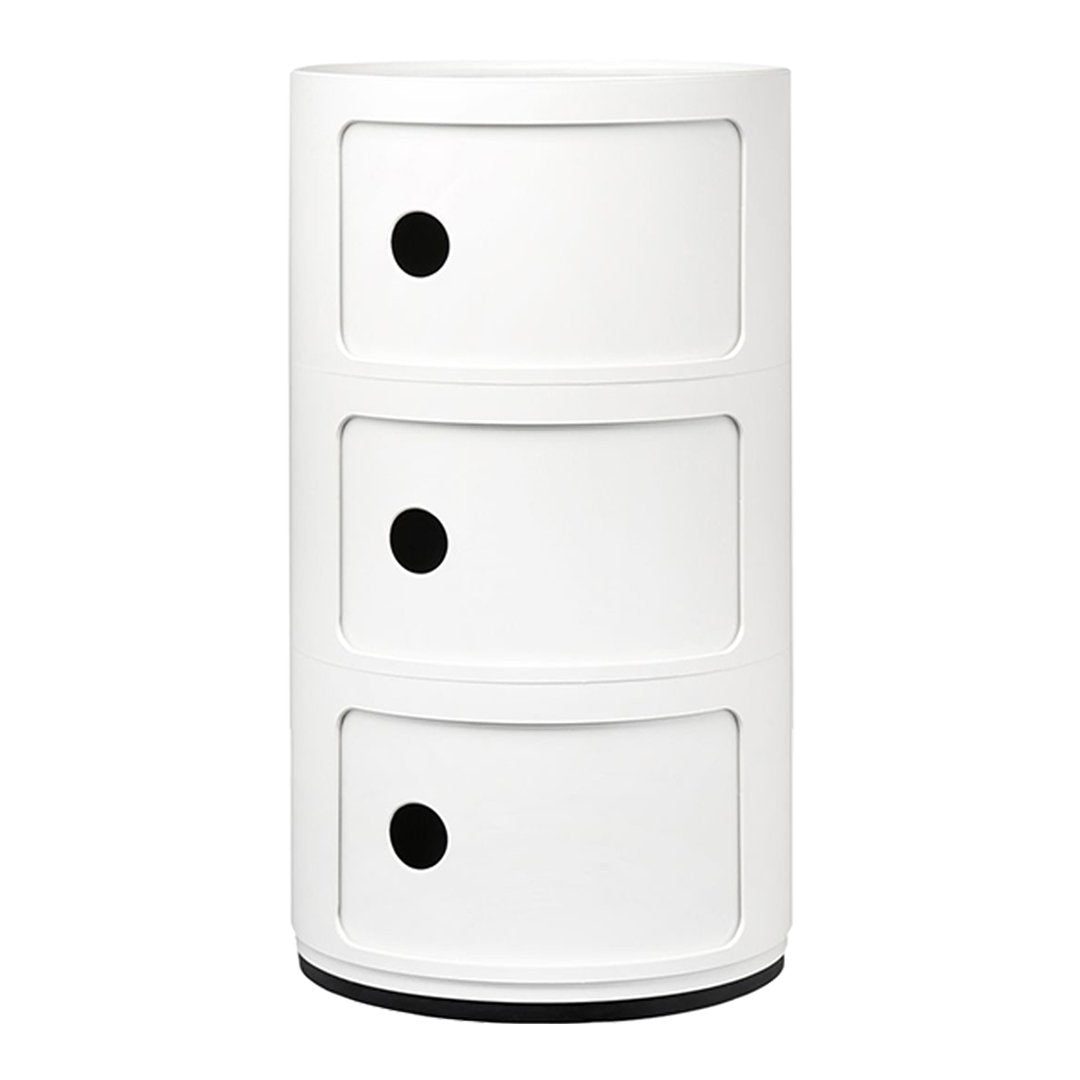 Componibili Round Large Stackable Storage Tower - Organizer for Bedroom, Living Room & Office - Modern Modular Furniture for Home Decor