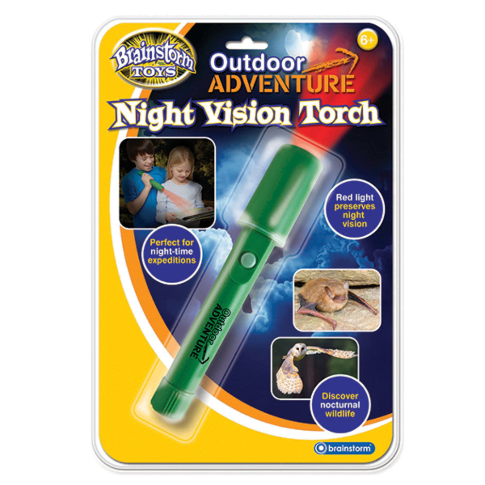 Brainstorm Toys Outdoor Adventure Night Vision Flashlight with Red LED - Perfect for Camping, Hiking & Nighttime Exploration