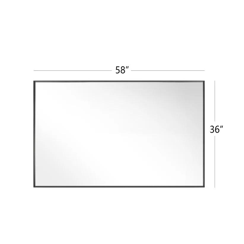 Sleek Modern Black Aluminum Framed Wall Mirror - Full Length Floor Mirror for Bedroom, Living Room & Entryway Decor