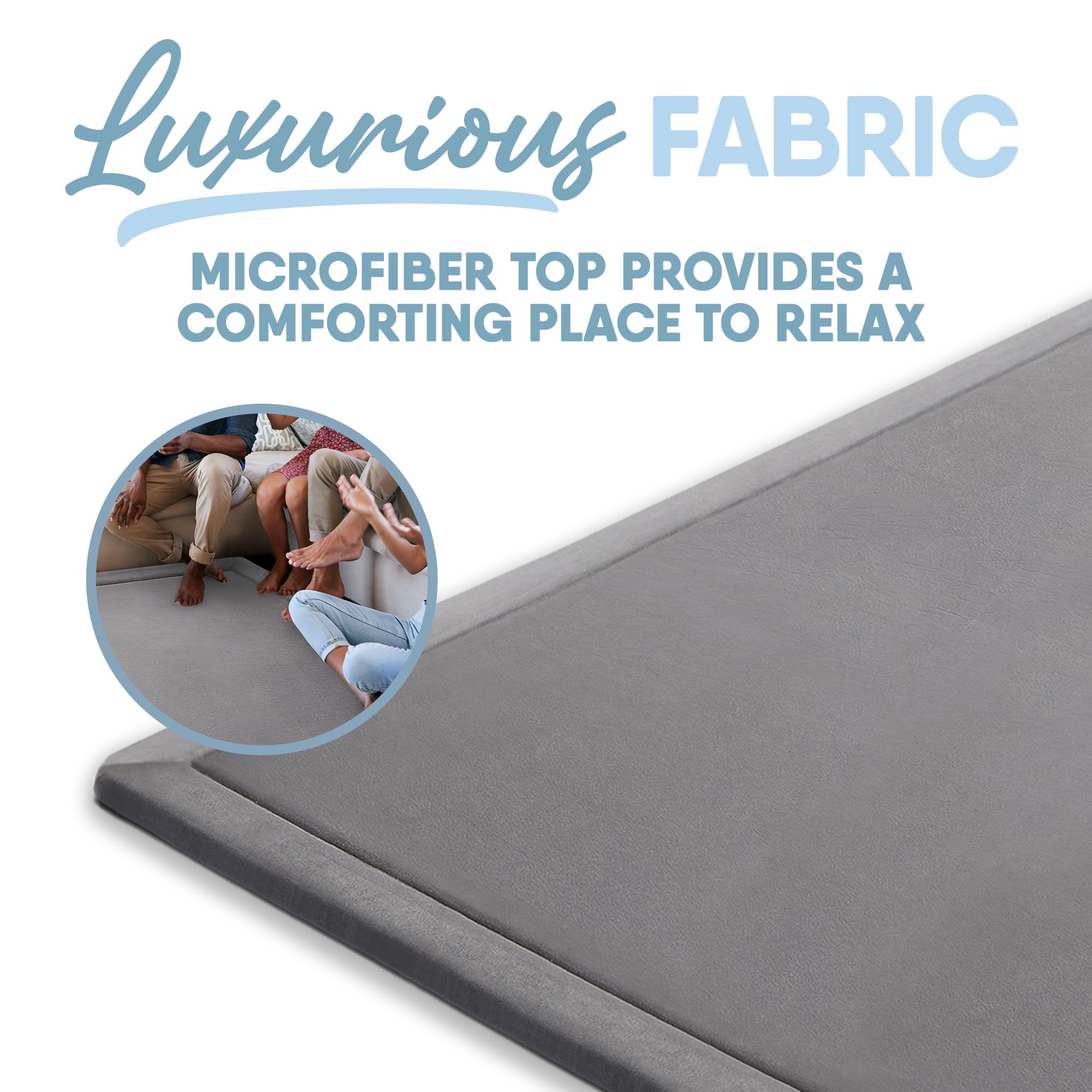Premium Microdry Memory Foam Area Rug 5'x7' Light Grey - Ultra Soft Microfiber Carpet with Built-in Non-Slip Pad, Stain & Fade Resistant - Perfect for Living Room, Bedroom, Kids Room & Nursery - Adds Comfort & Style to Your Home Decor