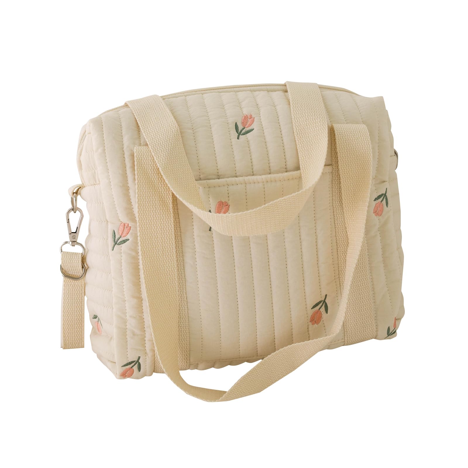 **Baby Diaper Tote Bag - Large Stroller Storage Organizer for Infants, Embroidered Mommy Handbag - Perfect for Travel, Shopping & Nursery Organization**
