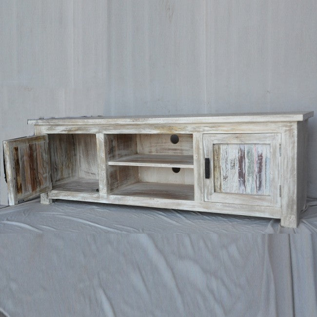 Reclaimed & Mango Wood TV Stand Entertainment Center - 59